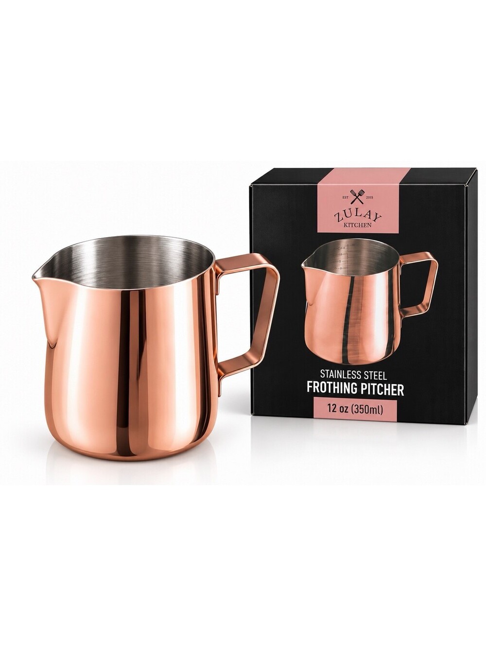 ☕ Zulay Kitchen SS Frothing Pitcher 12oz 350ml